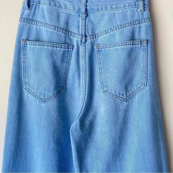 SHEIN Women Sz 2/XS Frenchy High Waist Jeans Relaxed Fit Straight Leg Light Wash - Picture 8 of 12